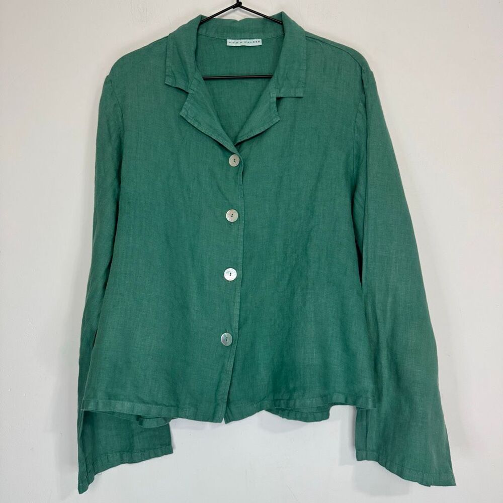 Bryn Walker Linen Button Up Jacket L